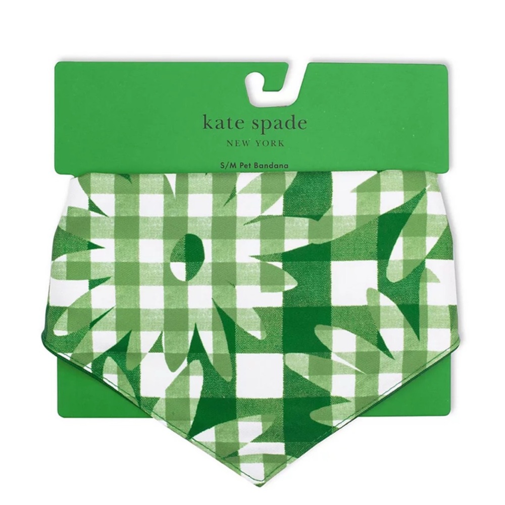 Kate Spade Green Daisy Gingham Bandana